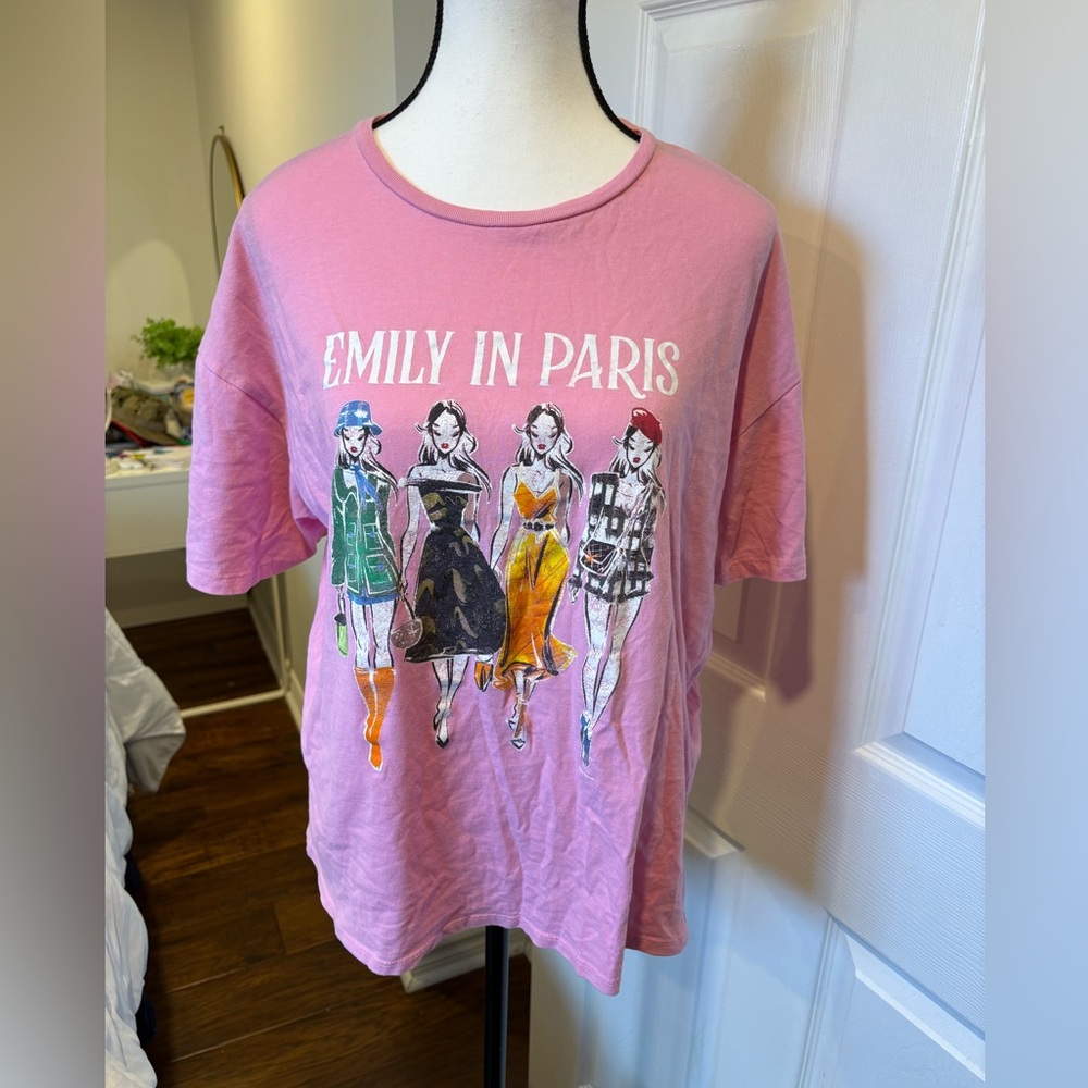 Emily in Paris Pink T-Shirt Size XL